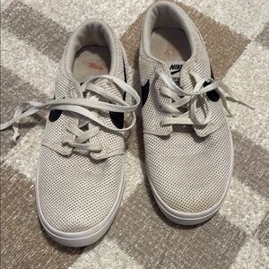 Nike White and Black Sneakers with Breathable Mesh